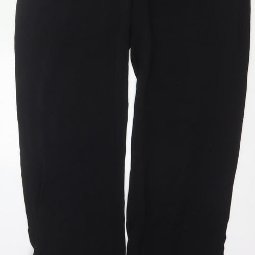 & Other Stories Women Black UK 10 Wide-Leg V-Neck Short Sleeve Jumpsuit