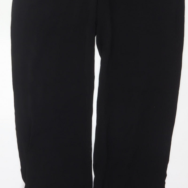 & Other Stories Women Black UK 10 Wide-Leg V-Neck Short Sleeve Jumpsuit