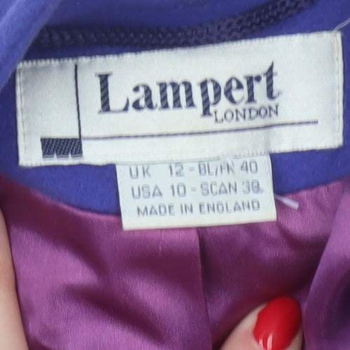 Lampert London Women’s Purple UK 12 Wool Cashmere Long Overcoat