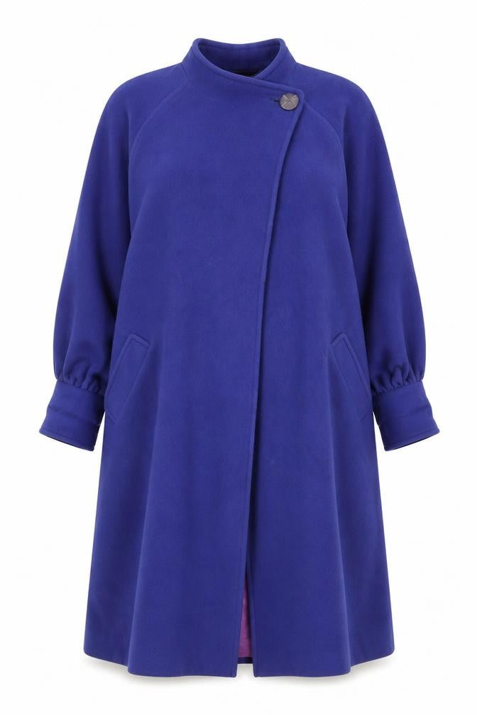Lampert London Women’s Purple UK 12 Wool Cashmere Long Overcoat