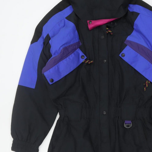 Slalom Sports Women’s UK 12 Black Purple Hooded Ski Coverall 90s