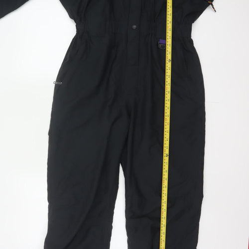 Slalom Sports Women’s UK 12 Black Purple Hooded Ski Coverall 90s