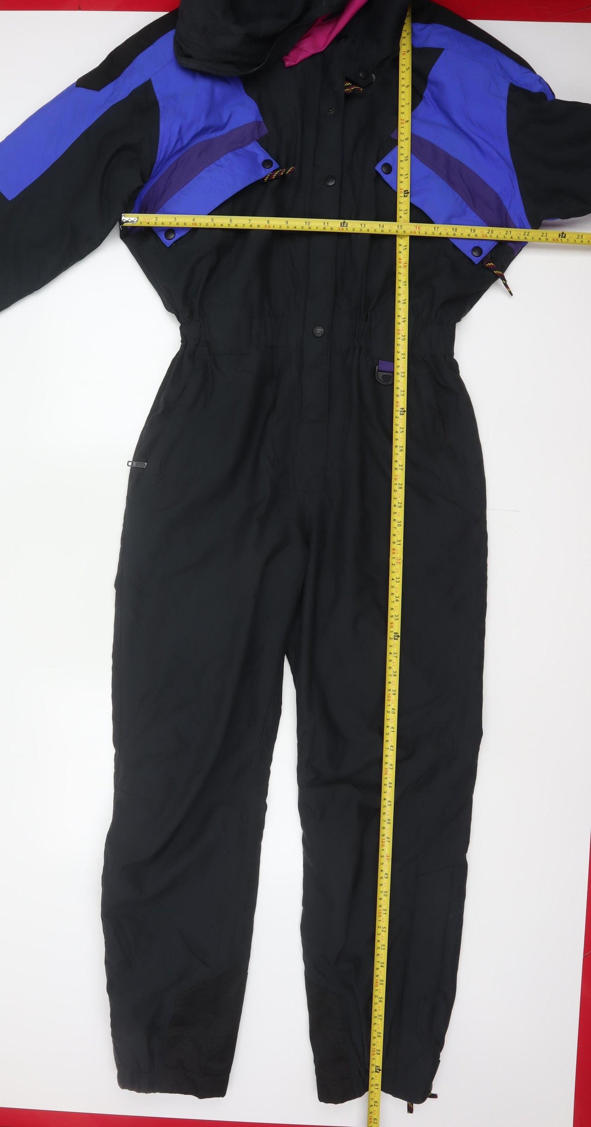 Slalom Sports Women’s UK 12 Black Purple Hooded Ski Coverall 90s