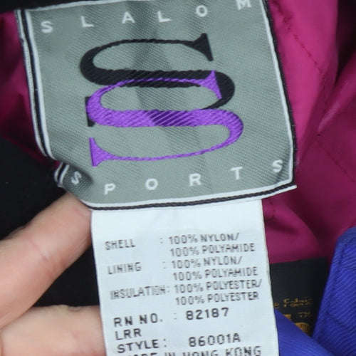 Slalom Sports Women’s UK 12 Black Purple Hooded Ski Coverall 90s