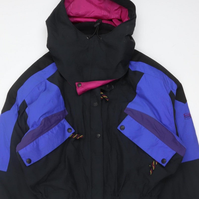 Slalom Sports Women’s UK 12 Black Purple Hooded Ski Coverall 90s