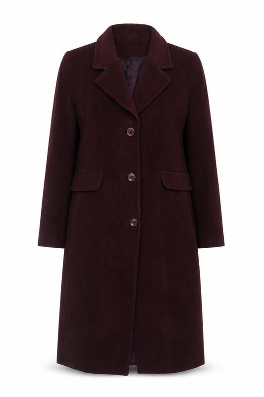 Forecaster Women’s Red Wool Cashmere Long Overcoat UK 12 Vintage