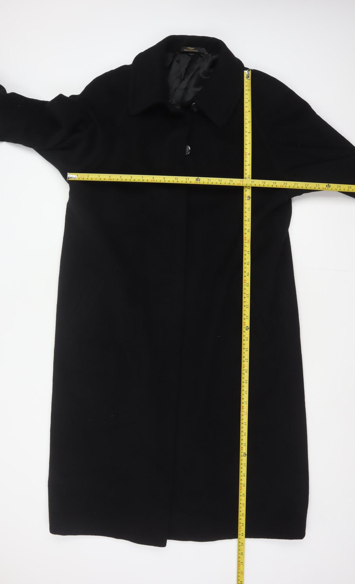 Marks and Spencer Women’s Black UK 12 Wool Angora Long Overcoat
