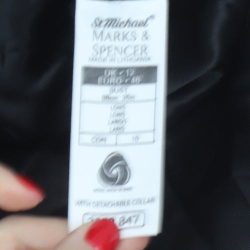 Marks and Spencer Women’s Black UK 12 Wool Angora Long Overcoat
