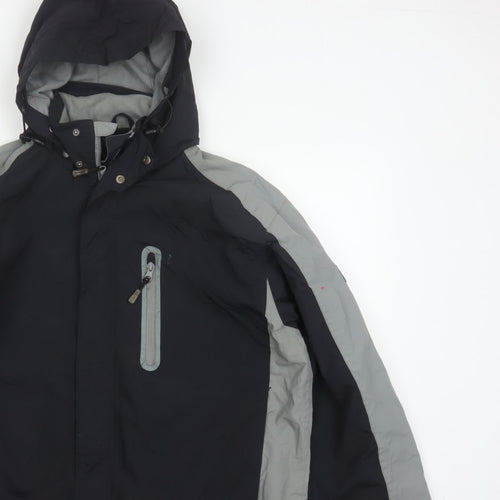 Backswing Men’s Black Grey M Hooded Ski Jacket Full Zip