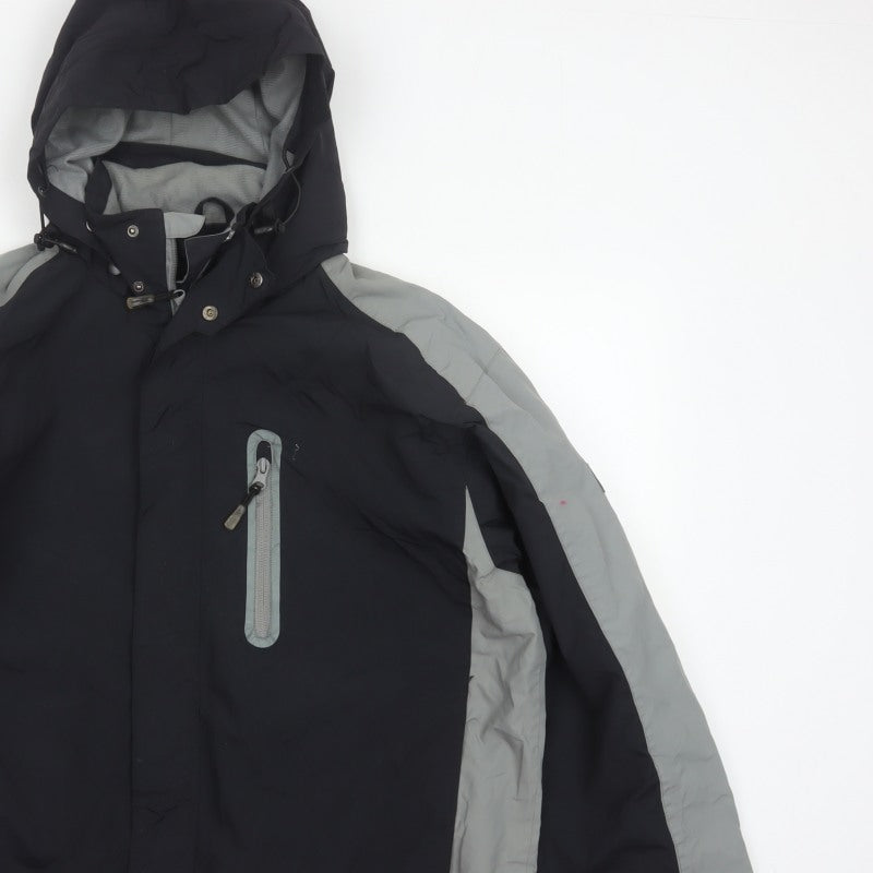 Backswing Men’s Black Grey M Hooded Ski Jacket Full Zip