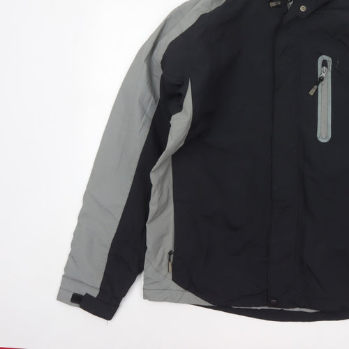 Backswing Men’s Black Grey M Hooded Ski Jacket Full Zip
