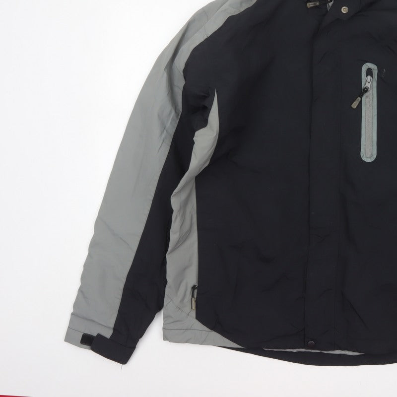 Backswing Men’s Black Grey M Hooded Ski Jacket Full Zip