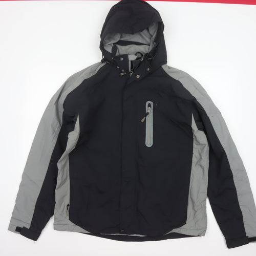 Backswing Men’s Black Grey M Hooded Ski Jacket Full Zip