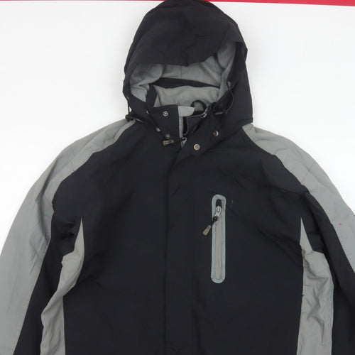 Backswing Men’s Black Grey M Hooded Ski Jacket Full Zip