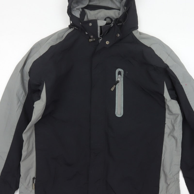 Backswing Men’s Black Grey M Hooded Ski Jacket Full Zip