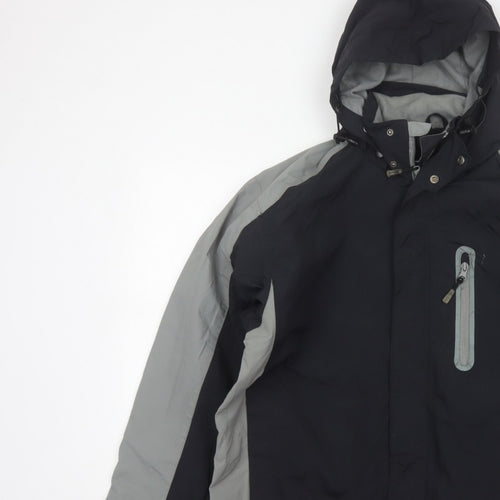 Backswing Men’s Black Grey M Hooded Ski Jacket Full Zip