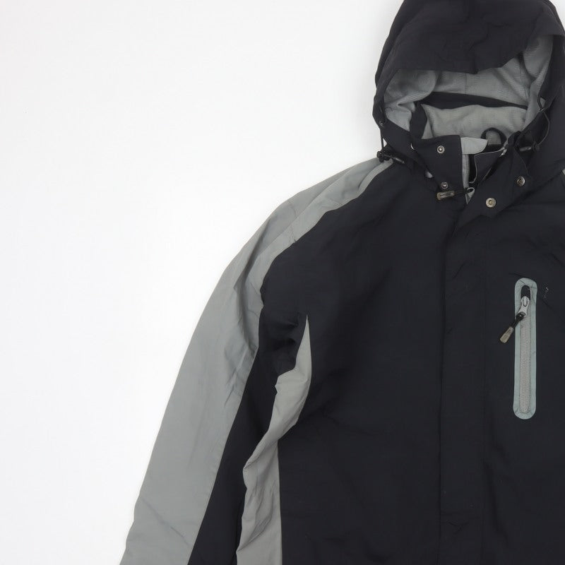 Backswing Men’s Black Grey M Hooded Ski Jacket Full Zip