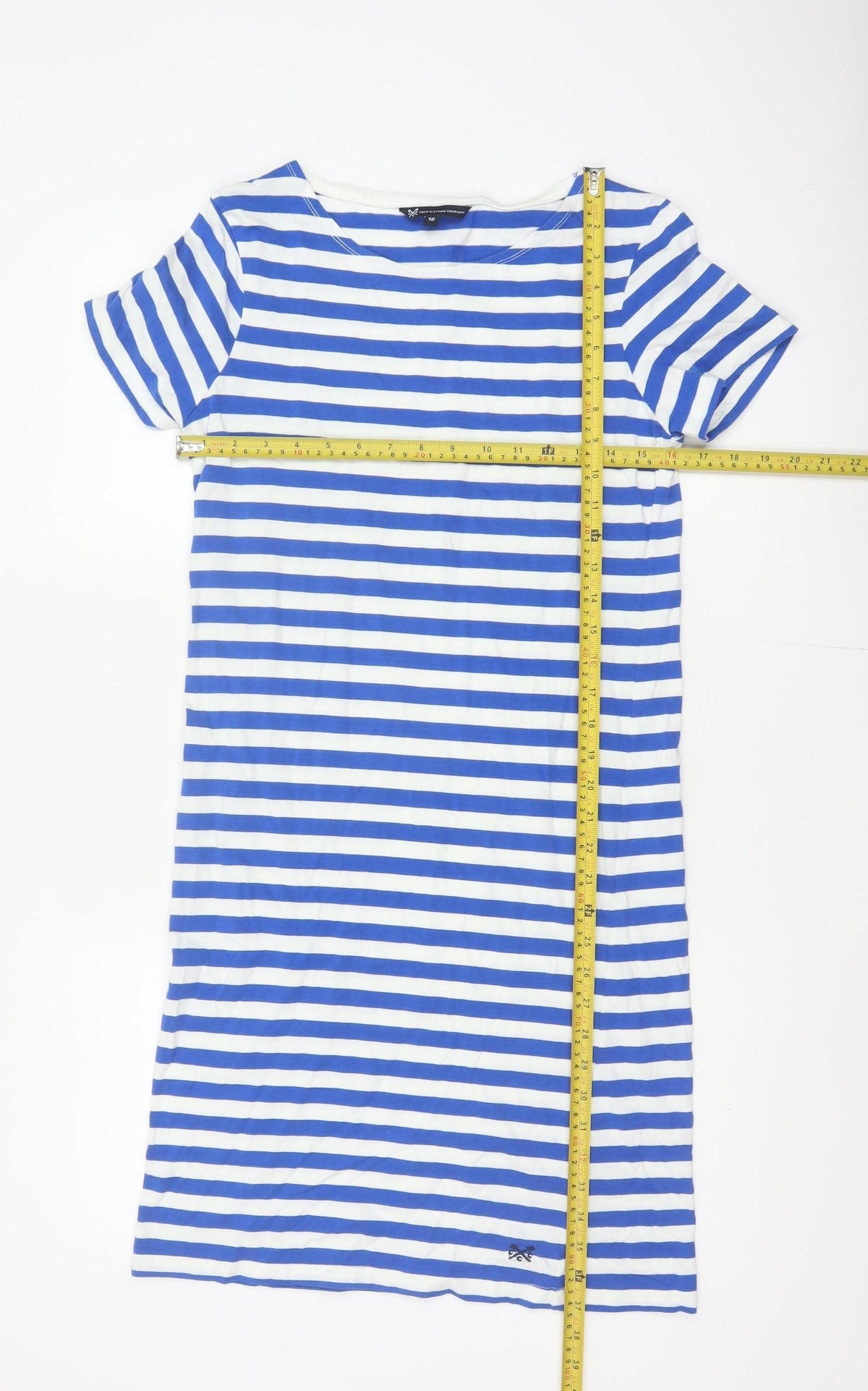 Crew Clothing Company Women’s Blue Stripe Size 12 T-Shirt Dress