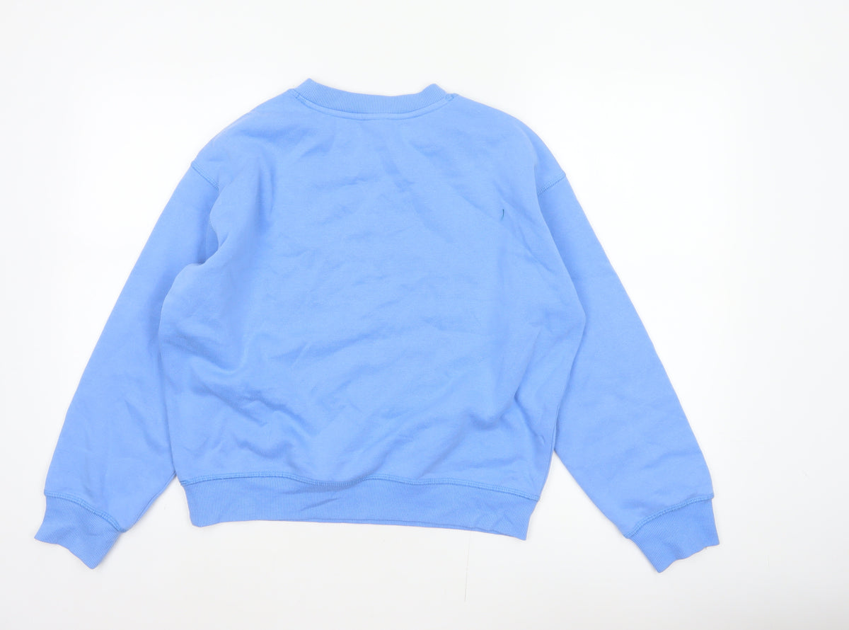 Brand and care label for H&M Women Blue XS Pullover Sweatshirt Mon Chérie Paris Crew Neck