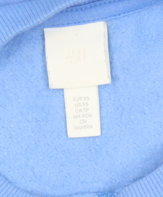 Additional view of H&M Women Blue XS Pullover Sweatshirt Mon Chérie Paris Crew Neck