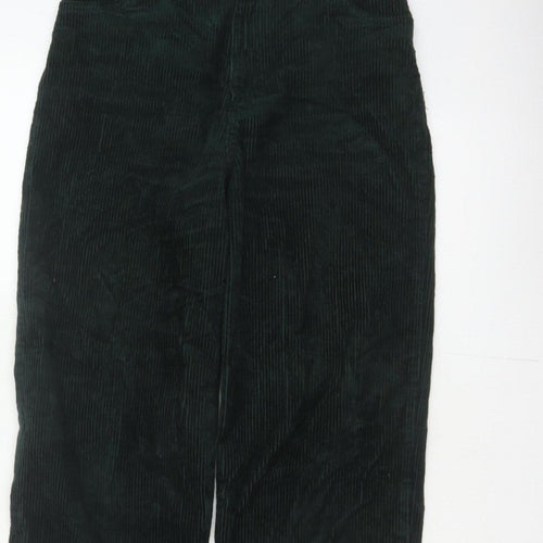 Monki Women’s Green Corduroy Straight Leg High Rise Trousers UK 8