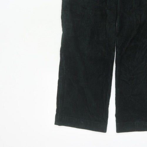 Monki Women’s Green Corduroy Straight Leg High Rise Trousers UK 8