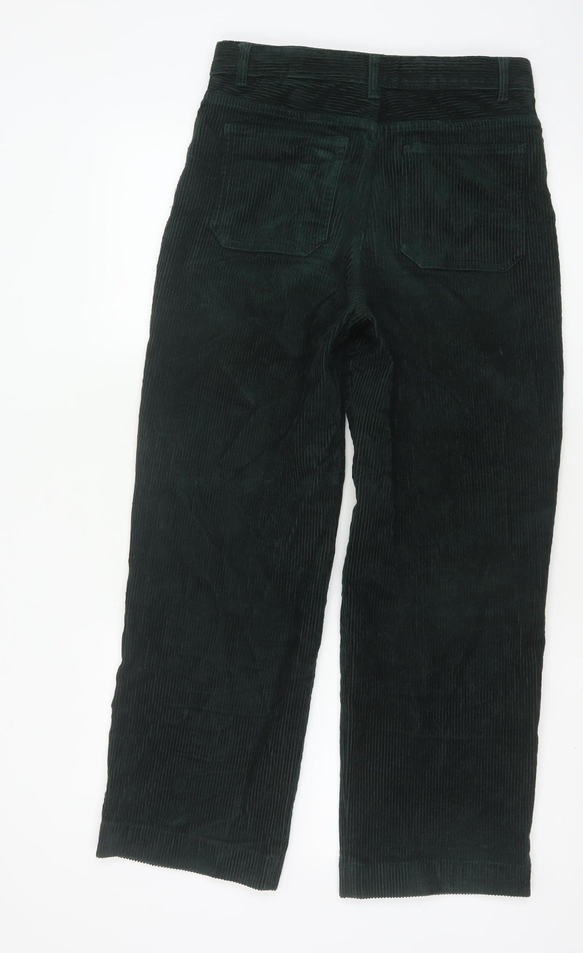 Monki Women’s Green Corduroy Straight Leg High Rise Trousers UK 8