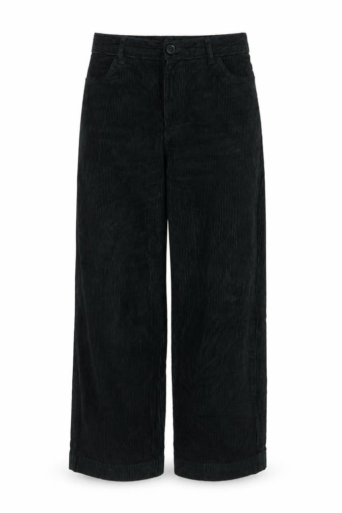 Monki Women’s Green Corduroy Straight Leg High Rise Trousers UK 8