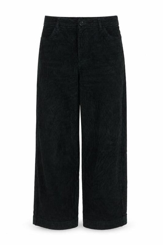 Monki Women’s Green Corduroy Straight Leg High Rise Trousers UK 8