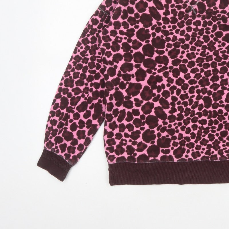 Additional view of Next Women Pink Leopard Print Cotton Sweatshirt Small Pullover