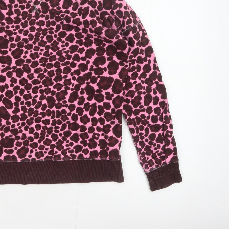 Additional view of Next Women Pink Leopard Print Cotton Sweatshirt Small Pullover