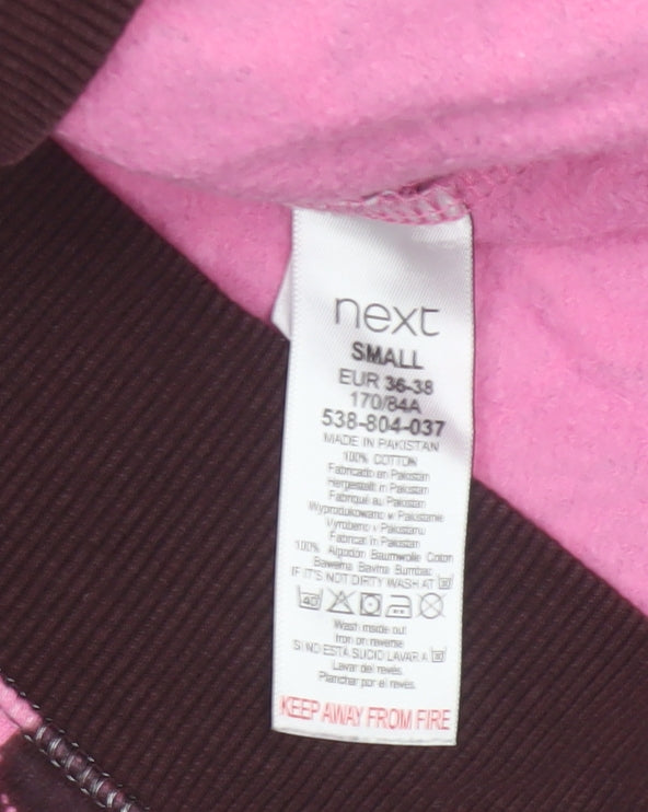 Additional view of Next Women Pink Leopard Print Cotton Sweatshirt Small Pullover
