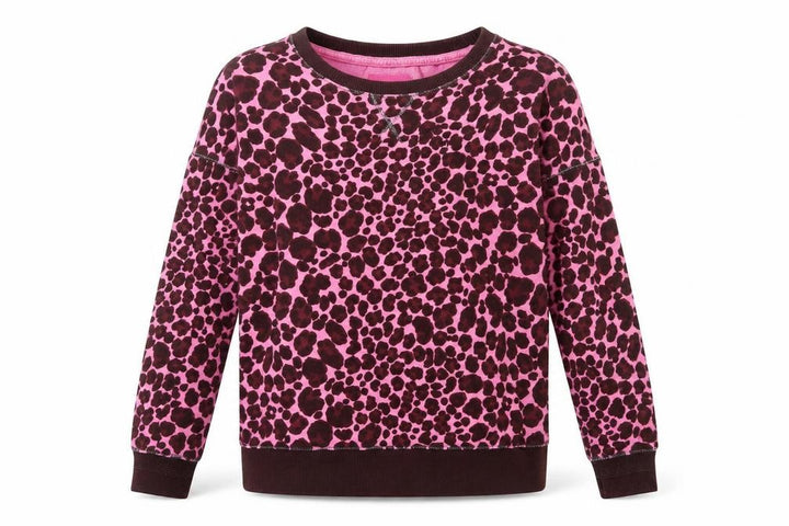 Next Women Pink Leopard Print Cotton Sweatshirt Small Pullover