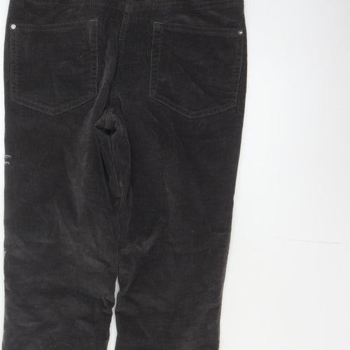Next Women’s Black UK 6 Skinny Corduroy Floral Embroidered Trousers