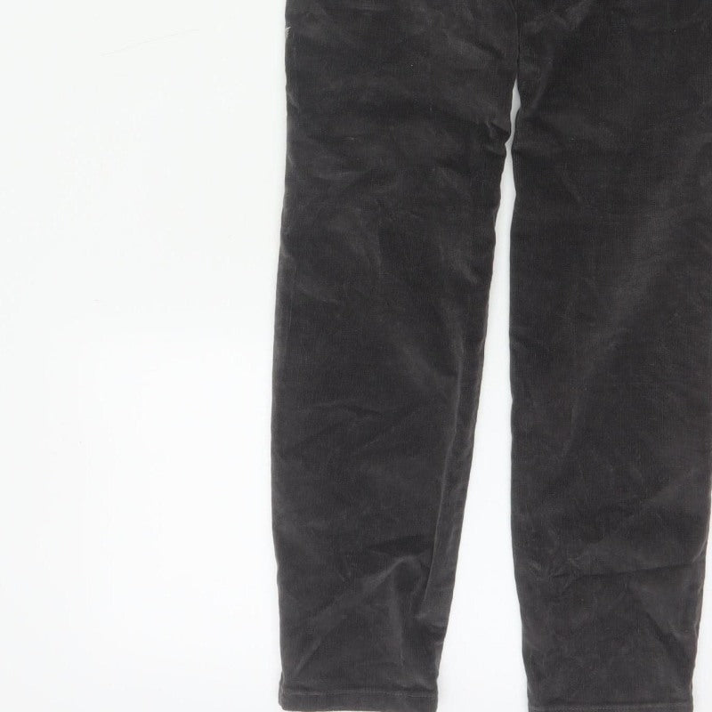 Next Women’s Black UK 6 Skinny Corduroy Floral Embroidered Trousers
