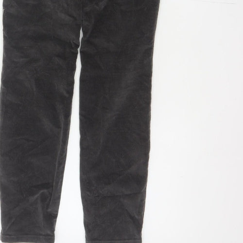 Next Women’s Black UK 6 Skinny Corduroy Floral Embroidered Trousers