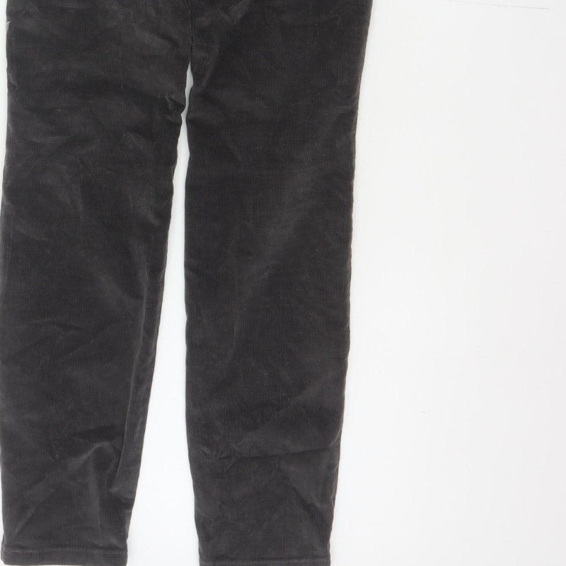 Next Women’s Black UK 6 Skinny Corduroy Floral Embroidered Trousers
