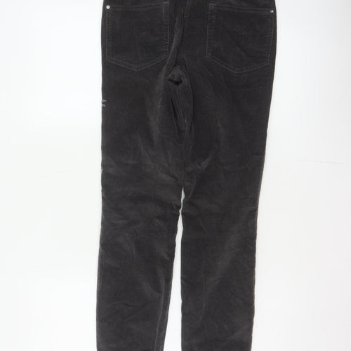 Next Women’s Black UK 6 Skinny Corduroy Floral Embroidered Trousers