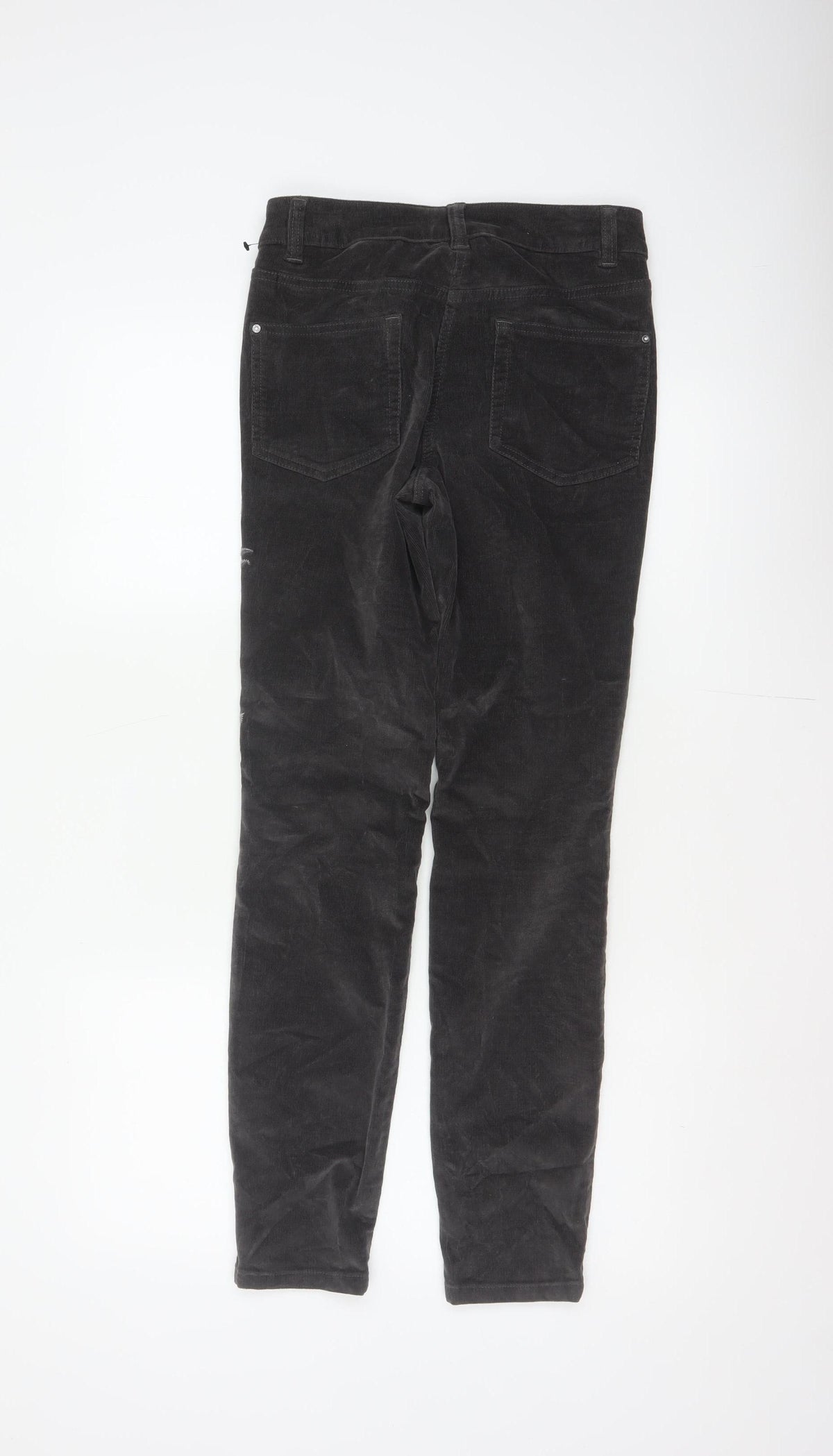 Next Women’s Black UK 6 Skinny Corduroy Floral Embroidered Trousers