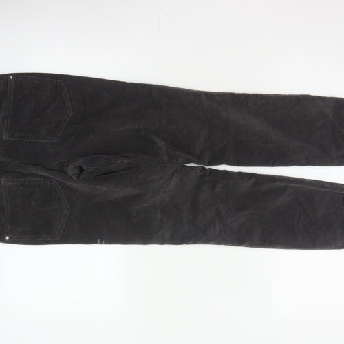 Next Women’s Black UK 6 Skinny Corduroy Floral Embroidered Trousers