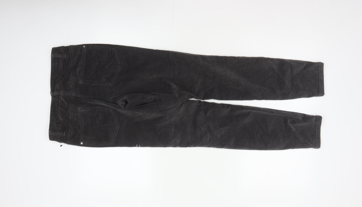 Next Women’s Black UK 6 Skinny Corduroy Floral Embroidered Trousers
