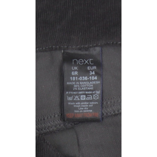 Next Women’s Black UK 6 Skinny Corduroy Floral Embroidered Trousers