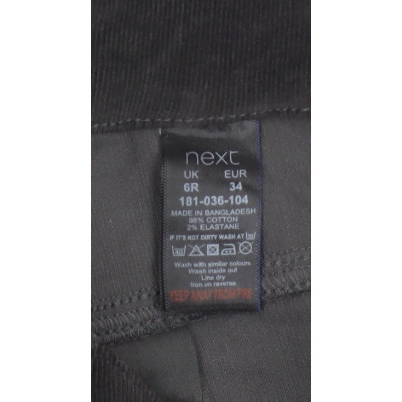 Next Women’s Black UK 6 Skinny Corduroy Floral Embroidered Trousers