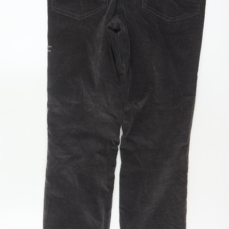 Next Women’s Black UK 6 Skinny Corduroy Floral Embroidered Trousers