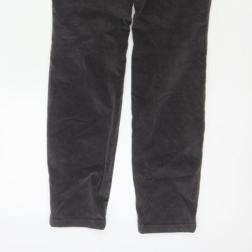Next Women’s Black UK 6 Skinny Corduroy Floral Embroidered Trousers