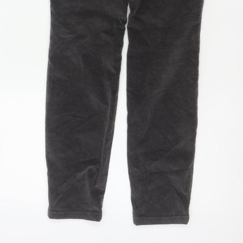 Next Women’s Black UK 6 Skinny Corduroy Floral Embroidered Trousers