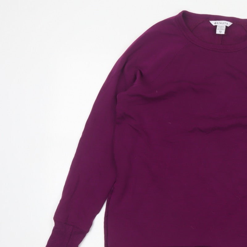 Athleta Women’s Purple XS Basic Crew Neck Raglan Long Sleeve Sweatshirt