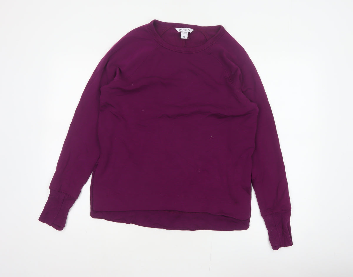 Athleta Women’s Purple XS Basic Crew Neck Raglan Long Sleeve Sweatshirt