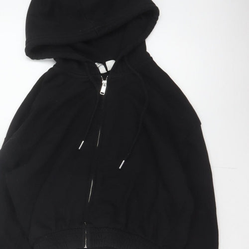 H&M Divided Women’s Black XS Full Zip Hooded Cropped Hoodie