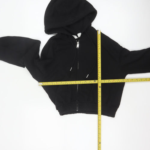 H&M Divided Women’s Black XS Full Zip Hooded Cropped Hoodie